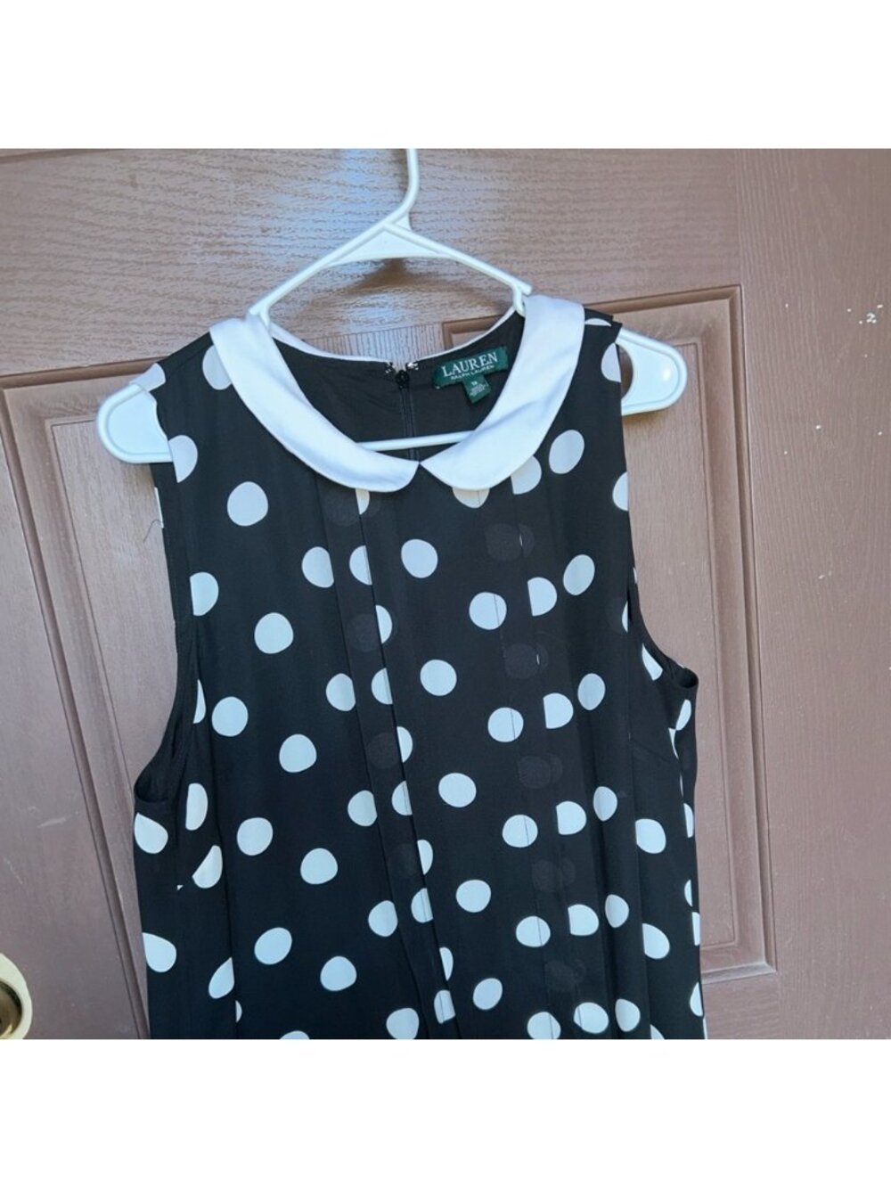 Black and White Polka Dot Sleeveless Dress - Picture 2 of 6